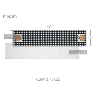 Annie Black Check Pumpkin Runner 12x60 - The Fox Decor